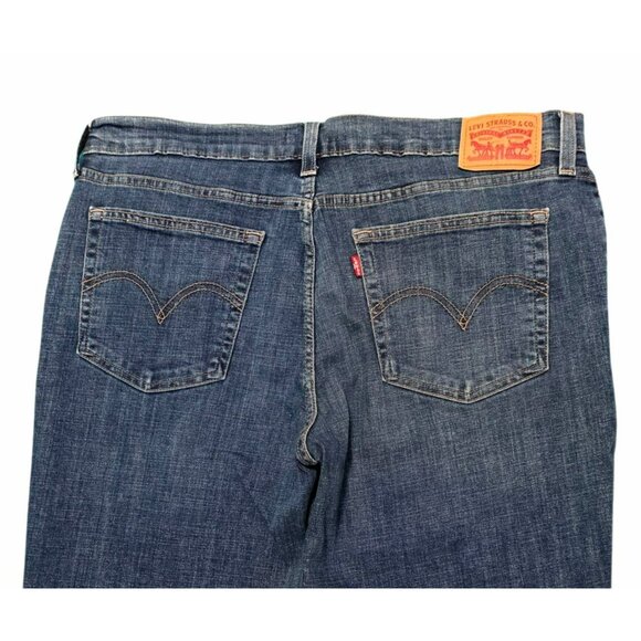 Levis Boyfriend Jeans Blue Denim Pants Midrise Stretch Straight Leg Womens 32 - Picture 6 of 13